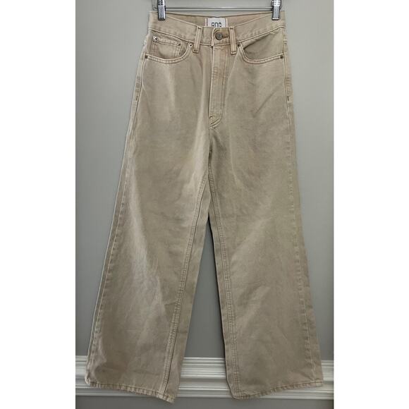 BDG Urban Outfitters Minimalist Funky High & Wide A-Line Leg Beige Denim 26 - Picture 4 of 7